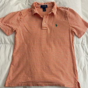 Ralph Lauren orange and white striped polo